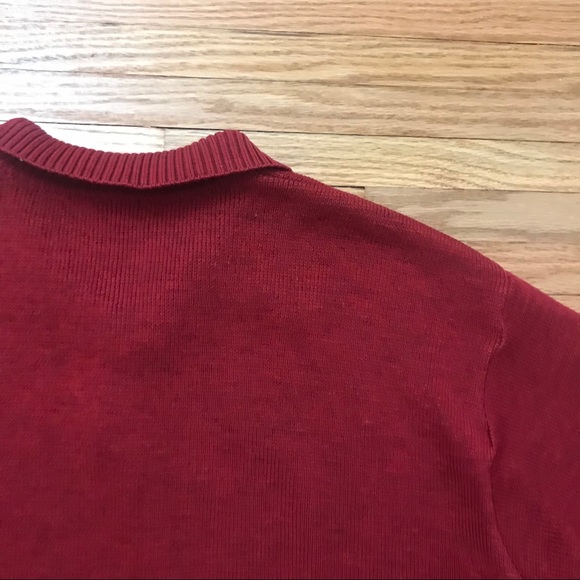 Tricots St Raphael - Red Merino Wool Sweater - Picture 10 of 12